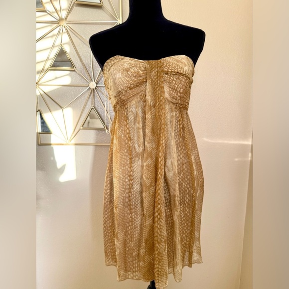 Express Dresses & Skirts - Express Strapless Gold Dress